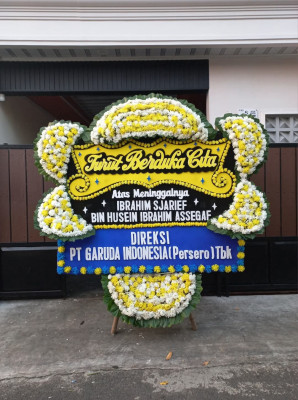 Papan Bunga Duka di Warung Jaud